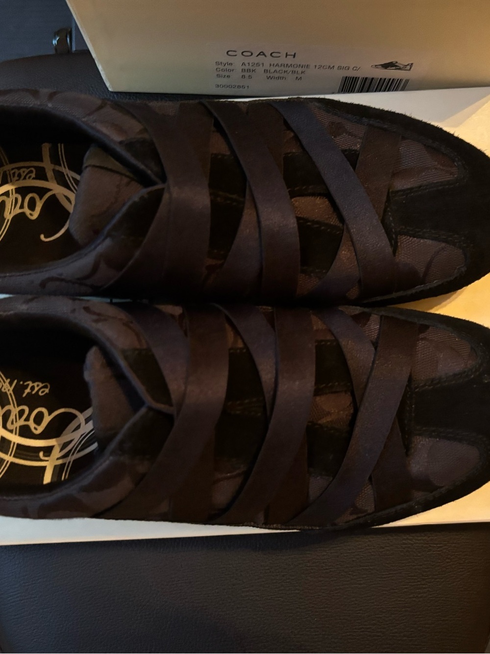 Coach Harmonie Black Signature C Slip On Sneakers A1251 w/ Box - Size 8.5D